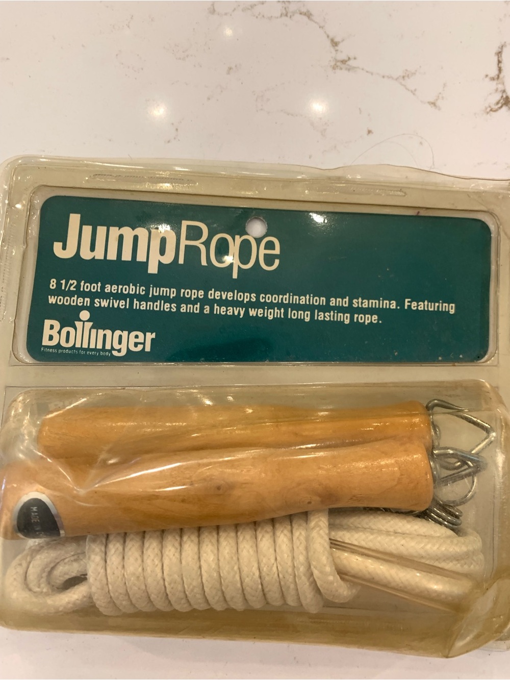 Vintage Bollinger Jump Rope 8.5 Ft. Wooden Handle NEW In Package Developers co